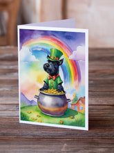 Load image into Gallery viewer, Scottish Terrier St Patrick's Day Greeting Cards - Blank Note Cards – 8-Pack of Artist-Designed Cards with Envelopes