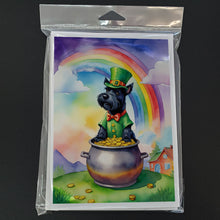 Load image into Gallery viewer, Scottish Terrier St Patrick's Day Greeting Cards - Blank Note Cards – 8-Pack of Artist-Designed Cards with Envelopes