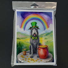 Load image into Gallery viewer, Scottish Deerhound St Patrick's Day Greeting Cards - Blank Note Cards – 8-Pack of Artist-Designed Cards with Envelopes