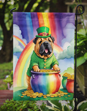 Load image into Gallery viewer, Shar Pei St. Patrick’s Day Garden Flag – Dog with Pot of Gold &amp; Rainbow Yard Decor