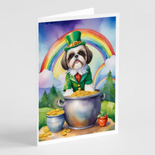 Load image into Gallery viewer, Shih Tzu St Patrick's Day Greeting Cards - Blank Note Cards – 8-Pack of Artist-Designed Cards with Envelopes