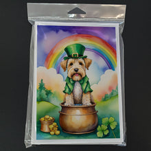 Load image into Gallery viewer, Wheaten Terrier St Patrick's Day Greeting Cards - Blank Note Cards – 8-Pack of Artist-Designed Cards with Envelopes