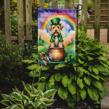 Load image into Gallery viewer, Wheaten Terrier St. Patrick’s Day Garden Flag – Dog with Pot of Gold &amp; Rainbow Yard Decor