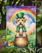 Load image into Gallery viewer, Wheaten Terrier St. Patrick’s Day Garden Flag – Dog with Pot of Gold &amp; Rainbow Yard Decor
