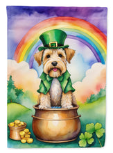 Load image into Gallery viewer, Wheaten Terrier St. Patrick’s Day Garden Flag – Dog with Pot of Gold &amp; Rainbow Yard Decor