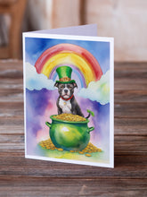 Load image into Gallery viewer, Staffordshire Bull Terrier St Patrick's Day Greeting Cards - Blank Note Cards – 8-Pack of Artist-Designed Cards with Envelopes