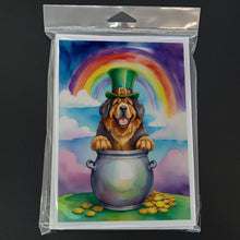 Load image into Gallery viewer, Tibetan Mastiff St Patrick's Day Greeting Cards - Blank Note Cards – 8-Pack of Artist-Designed Cards with Envelopes