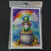 Load image into Gallery viewer, Tibetan Spaniel St Patrick's Day Greeting Cards - Blank Note Cards – 8-Pack of Artist-Designed Cards with Envelopes