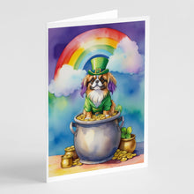 Load image into Gallery viewer, Tibetan Spaniel St Patrick's Day Greeting Cards - Blank Note Cards – 8-Pack of Artist-Designed Cards with Envelopes
