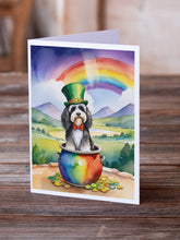 Load image into Gallery viewer, Tibetan Terrier St Patrick's Day Greeting Cards - Blank Note Cards – 8-Pack of Artist-Designed Cards with Envelopes