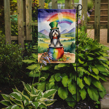 Load image into Gallery viewer, Tibetan Terrier St. Patrick’s Day Garden Flag – Dog with Pot of Gold &amp; Rainbow Yard Decor