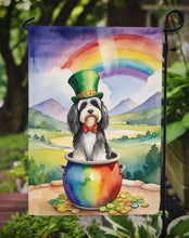 Load image into Gallery viewer, Tibetan Terrier St. Patrick’s Day Garden Flag – Dog with Pot of Gold &amp; Rainbow Yard Decor