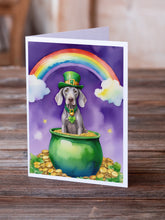 Load image into Gallery viewer, Weimaraner St Patrick's Day Greeting Cards - Blank Note Cards – 8-Pack of Artist-Designed Cards with Envelopes