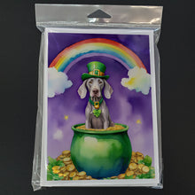 Load image into Gallery viewer, Weimaraner St Patrick's Day Greeting Cards - Blank Note Cards – 8-Pack of Artist-Designed Cards with Envelopes