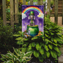 Load image into Gallery viewer, Weimaraner St. Patrick’s Day Garden Flag – Dog with Pot of Gold &amp; Rainbow Yard Decor