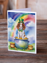 Load image into Gallery viewer, Welsh Springer Spaniel St Patrick's Day Greeting Cards - Blank Note Cards – 8-Pack of Artist-Designed Cards with Envelopes