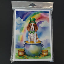 Load image into Gallery viewer, Welsh Springer Spaniel St Patrick's Day Greeting Cards - Blank Note Cards – 8-Pack of Artist-Designed Cards with Envelopes