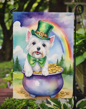 Load image into Gallery viewer, Westie St. Patrick’s Day Garden Flag – Dog with Pot of Gold &amp; Rainbow Yard Decor