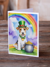 Load image into Gallery viewer, Fox Terrier St Patrick's Day Greeting Cards - Blank Note Cards – 8-Pack of Artist-Designed Cards with Envelopes