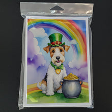 Load image into Gallery viewer, Fox Terrier St Patrick's Day Greeting Cards - Blank Note Cards – 8-Pack of Artist-Designed Cards with Envelopes