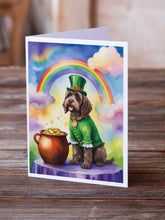 Load image into Gallery viewer, Wirehaired Pointing Griffon St Patrick's Day Greeting Cards - Blank Note Cards – 8-Pack of Artist-Designed Cards with Envelopes