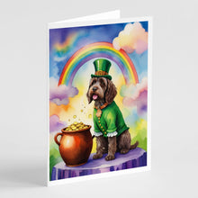 Load image into Gallery viewer, Wirehaired Pointing Griffon St Patrick's Day Greeting Cards - Blank Note Cards – 8-Pack of Artist-Designed Cards with Envelopes