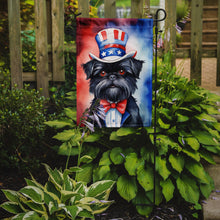 Load image into Gallery viewer, Affenpinscher Patriotic American Garden Flag – Dog in Uncle Sam Hat | Red, White &amp; Blue Outdoor Decor
