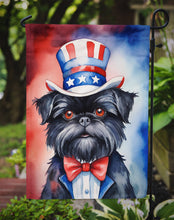 Load image into Gallery viewer, Affenpinscher Patriotic American Garden Flag – Dog in Uncle Sam Hat | Red, White &amp; Blue Outdoor Decor