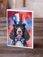 Load image into Gallery viewer, American Water Spaniel Patriotic American Greeting Cards - Blank Note Cards – 8-Pack of Artist-Designed Cards with Envelopes