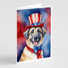 Load image into Gallery viewer, Anatolian Shepherd Patriotic American Greeting Cards - Blank Note Cards – 8-Pack of Artist-Designed Cards with Envelopes