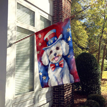 Load image into Gallery viewer, Bichon Frise Patriotic American House Flag