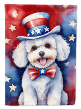 Load image into Gallery viewer, Bichon Frise Patriotic American House Flag