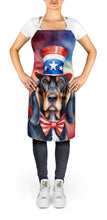 Load image into Gallery viewer, Black and Tan Coonhound Patriotic American Apron – Artist-Designed Kitchen, BBQ &amp; Craft Apron