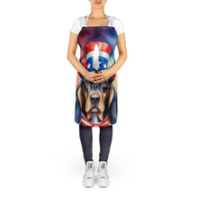 Load image into Gallery viewer, Black and Tan Coonhound Patriotic American Apron – Artist-Designed Kitchen, BBQ &amp; Craft Apron