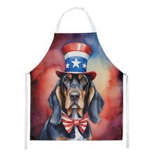 Load image into Gallery viewer, Black and Tan Coonhound Patriotic American Apron – Artist-Designed Kitchen, BBQ &amp; Craft Apron