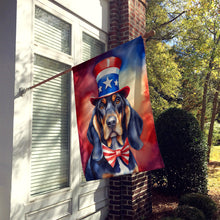 Load image into Gallery viewer, Black and Tan Coonhound Patriotic American House Flag