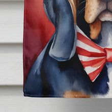 Load image into Gallery viewer, Black and Tan Coonhound Patriotic American House Flag