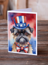 Load image into Gallery viewer, Brussels Griffon Patriotic American Greeting Cards - Blank Note Cards – 8-Pack of Artist-Designed Cards with Envelopes
