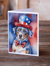 Load image into Gallery viewer, Catahoula Patriotic American Greeting Cards - Blank Note Cards – 8-Pack of Artist-Designed Cards with Envelopes