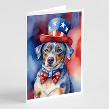 Load image into Gallery viewer, Catahoula Patriotic American Greeting Cards - Blank Note Cards – 8-Pack of Artist-Designed Cards with Envelopes