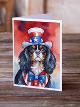 Load image into Gallery viewer, Cavalier Spaniel Patriotic American Greeting Cards - Blank Note Cards – 8-Pack of Artist-Designed Cards with Envelopes