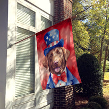 Load image into Gallery viewer, Chesapeake Bay Retriever Patriotic American House Flag