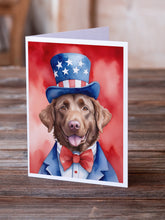 Load image into Gallery viewer, Chesapeake Bay Retriever Patriotic American Greeting Cards - Blank Note Cards – 8-Pack of Artist-Designed Cards with Envelopes