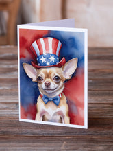 Load image into Gallery viewer, Chihuahua Patriotic American Greeting Cards - Blank Note Cards – 8-Pack of Artist-Designed Cards with Envelopes