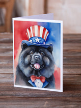 Load image into Gallery viewer, Chow Chow Patriotic American Greeting Cards - Blank Note Cards – 8-Pack of Artist-Designed Cards with Envelopes