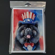 Load image into Gallery viewer, Chow Chow Patriotic American Greeting Cards - Blank Note Cards – 8-Pack of Artist-Designed Cards with Envelopes
