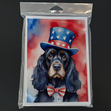 Load image into Gallery viewer, Cocker Spaniel Patriotic American Greeting Cards - Blank Note Cards – 8-Pack of Artist-Designed Cards with Envelopes