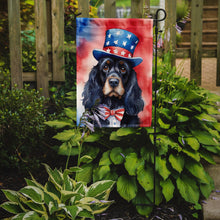 Load image into Gallery viewer, Cocker Spaniel Patriotic American Garden Flag – Dog in Uncle Sam Hat | Red, White &amp; Blue Outdoor Decor