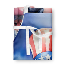 Load image into Gallery viewer, Curly-Coated Retriever Patriotic American Apron – Artist-Designed Kitchen, BBQ &amp; Craft Apron