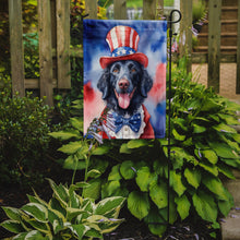Load image into Gallery viewer, Curly-Coated Retriever Patriotic American Garden Flag – Dog in Uncle Sam Hat | Red, White &amp; Blue Outdoor Decor